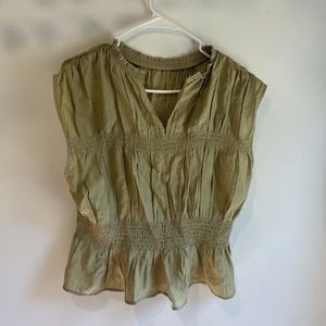 H&M Green Ruffled Top